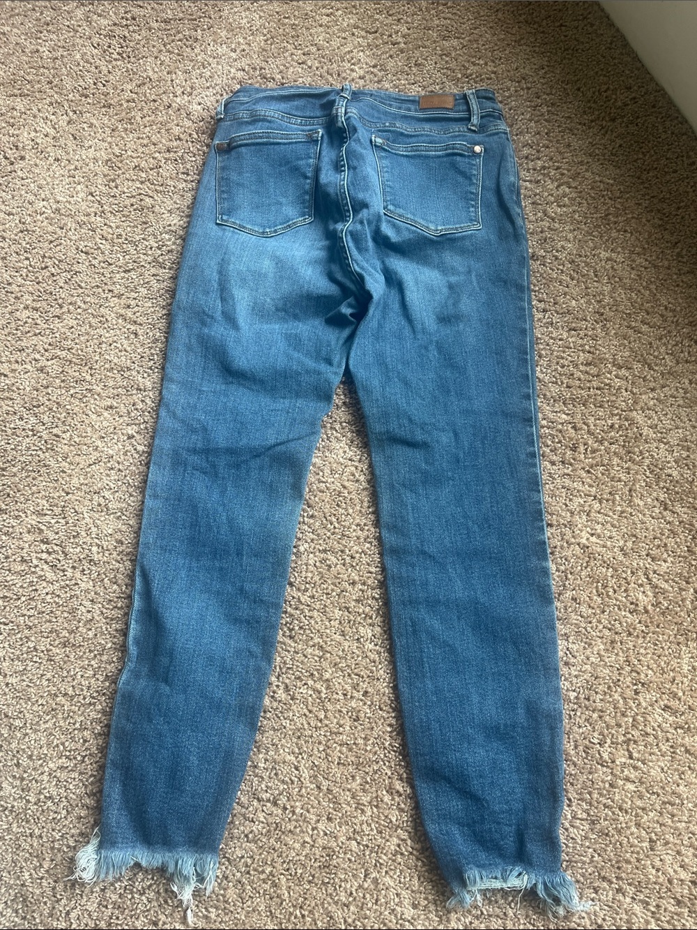 Judy Blue Medium Wash High-Rise Skinny Jeans with Frayed Ankles Size 28 - Picture 7 of 7